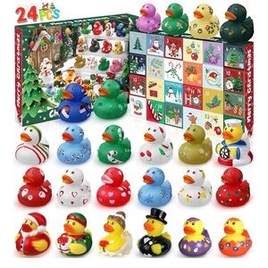 Christmas Rubber Duck Advent Calendar Set - 24 Pieces